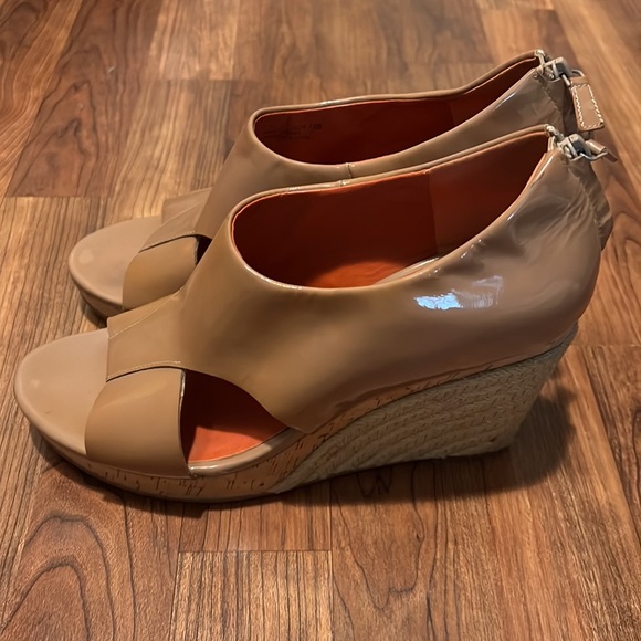 Cole Haan Tan Patent Leather Wedges - Picture 2 of 6